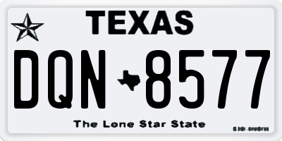 TX license plate DQN8577