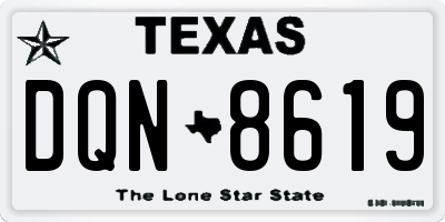 TX license plate DQN8619