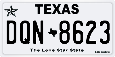 TX license plate DQN8623