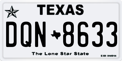 TX license plate DQN8633