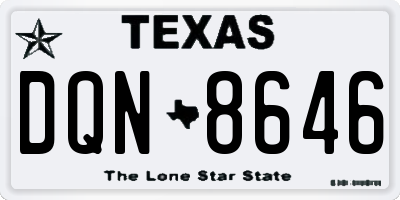 TX license plate DQN8646