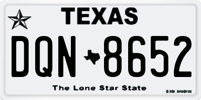 TX license plate DQN8652