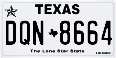 TX license plate DQN8664