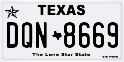 TX license plate DQN8669