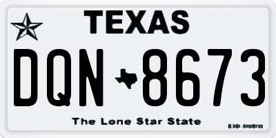 TX license plate DQN8673