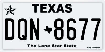TX license plate DQN8677