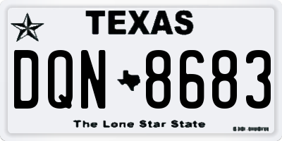 TX license plate DQN8683