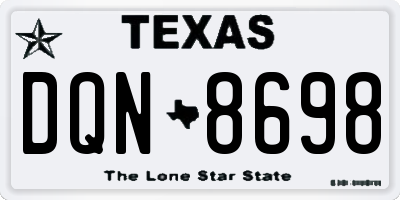 TX license plate DQN8698