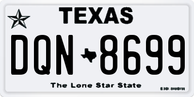 TX license plate DQN8699