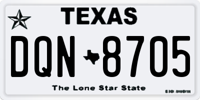 TX license plate DQN8705