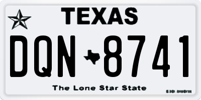 TX license plate DQN8741