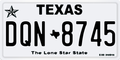 TX license plate DQN8745
