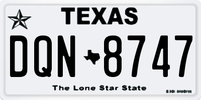 TX license plate DQN8747