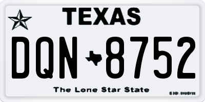 TX license plate DQN8752