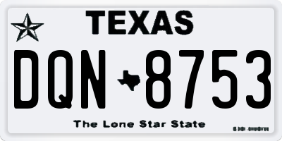 TX license plate DQN8753