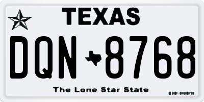 TX license plate DQN8768