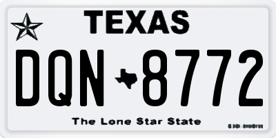 TX license plate DQN8772