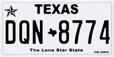TX license plate DQN8774