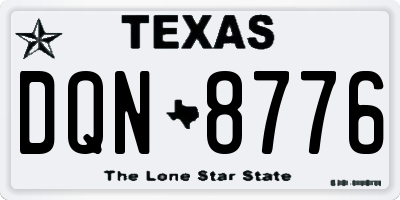 TX license plate DQN8776