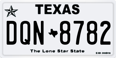 TX license plate DQN8782