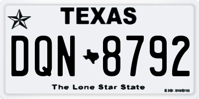 TX license plate DQN8792