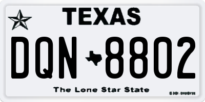 TX license plate DQN8802