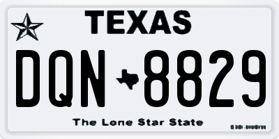 TX license plate DQN8829
