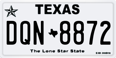 TX license plate DQN8872