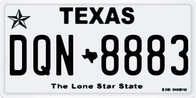 TX license plate DQN8883
