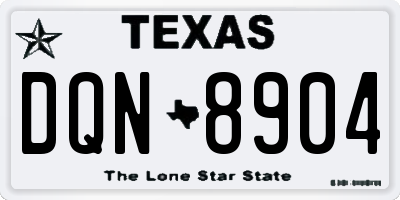 TX license plate DQN8904