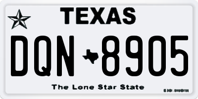 TX license plate DQN8905