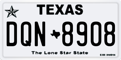 TX license plate DQN8908
