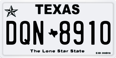 TX license plate DQN8910