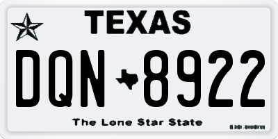 TX license plate DQN8922