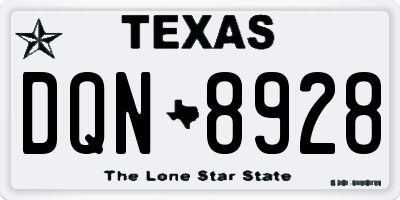 TX license plate DQN8928