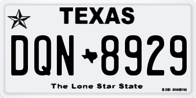 TX license plate DQN8929