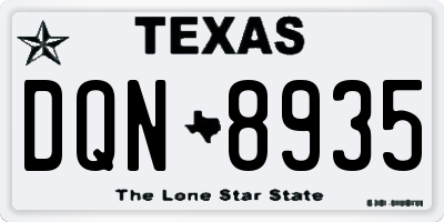 TX license plate DQN8935
