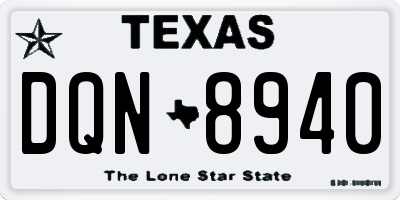 TX license plate DQN8940
