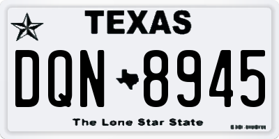 TX license plate DQN8945