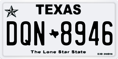 TX license plate DQN8946