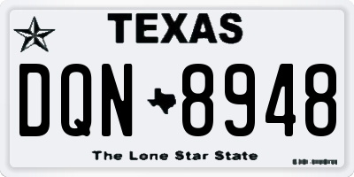 TX license plate DQN8948
