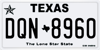 TX license plate DQN8960