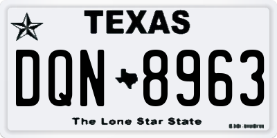 TX license plate DQN8963