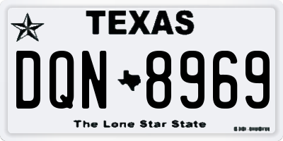 TX license plate DQN8969