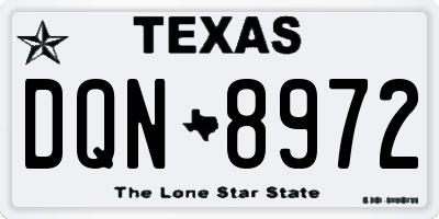 TX license plate DQN8972