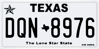 TX license plate DQN8976