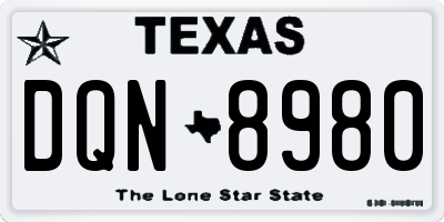 TX license plate DQN8980