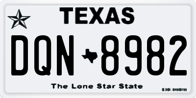 TX license plate DQN8982