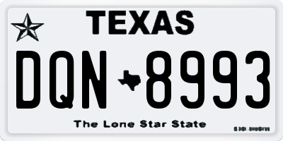 TX license plate DQN8993
