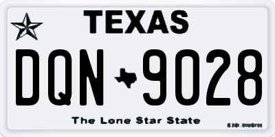 TX license plate DQN9028